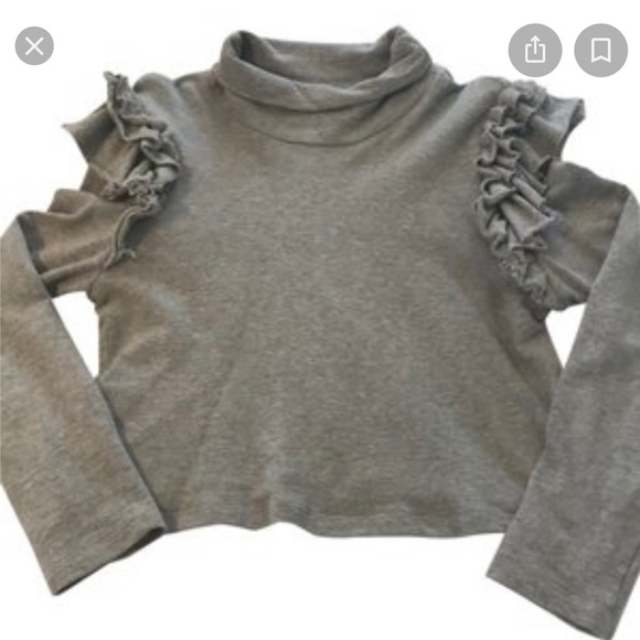 Heidi Merrick GREY sweatshirt with ruffled sleeves. Never been worn. Size Med - Picture 2 of 4